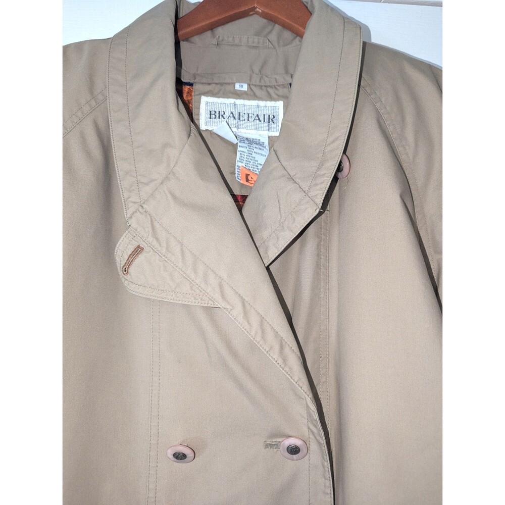 Braefair Trenchcoat Womens Size 10 Zip Out Liner Tan Vintage - Picture 6 of 16